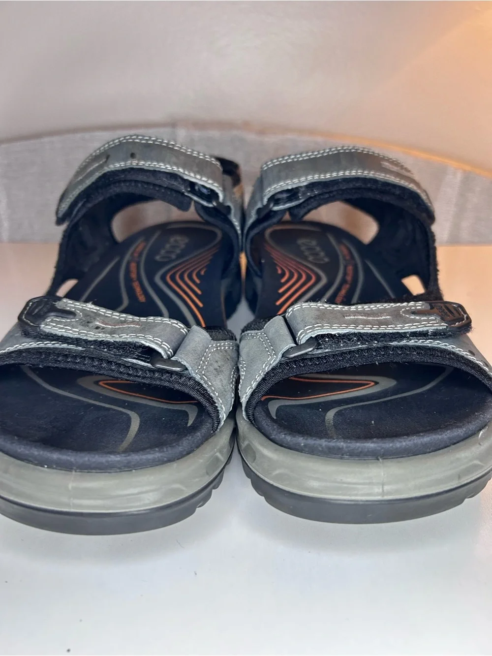 ECCO Offroad Yucatan Leather Hiking Comfort Sandals EU 45 Gray
